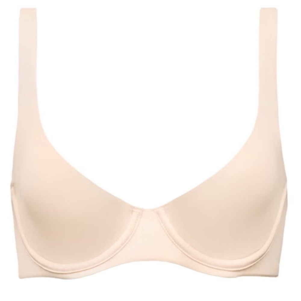 NEW CUUP The Scoop Bra Micro in Blush Cream Pastel Nude Underwire Smoothing 32E